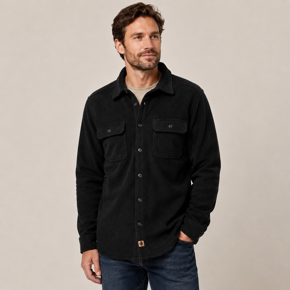 Legendary Whitetails Navigator Fleece Shirt Jacket Mens LT Black NWT Tall